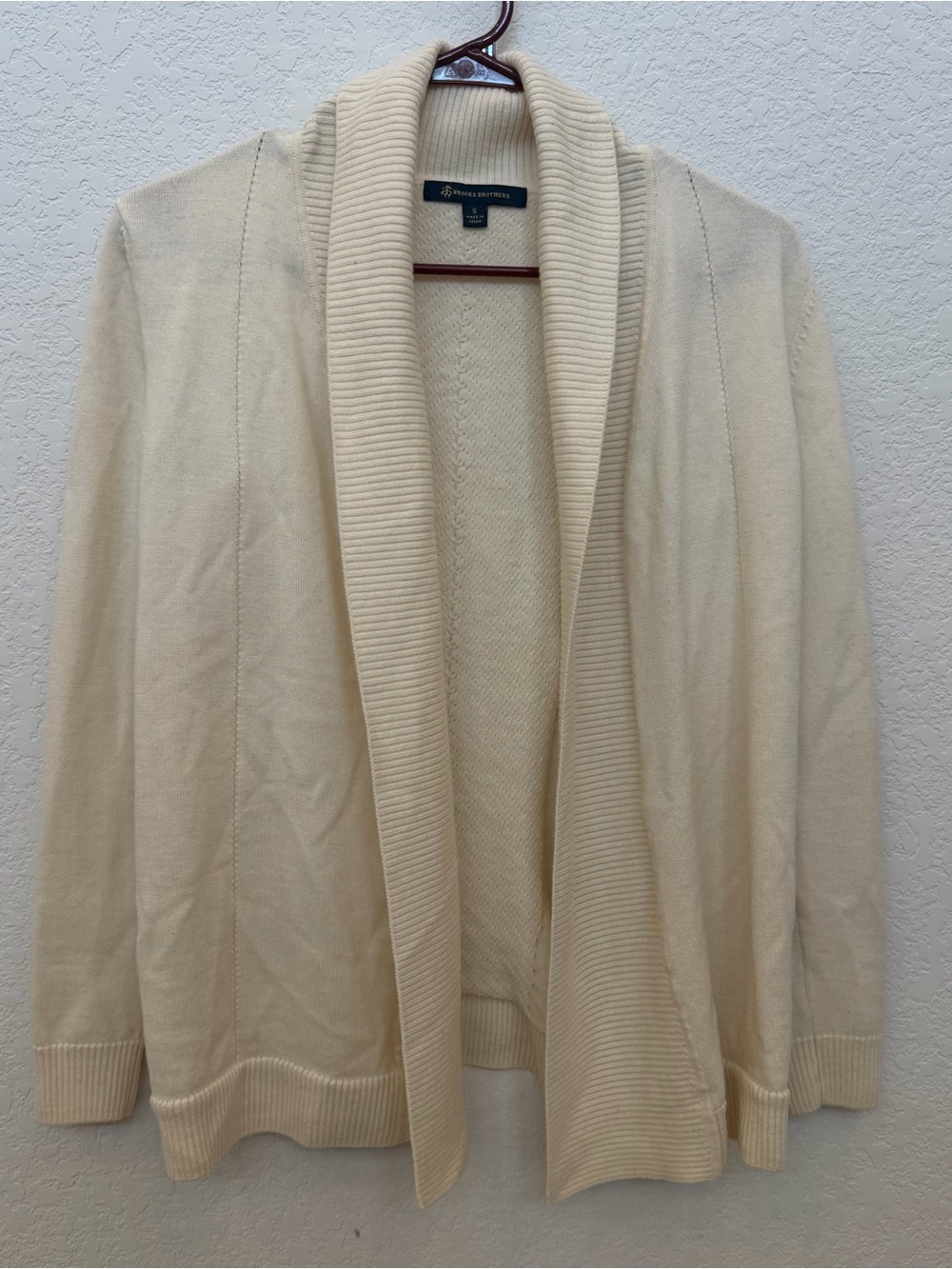 Brooks Brothers Cream Shawl Collar Women’s Sweater Cardigan